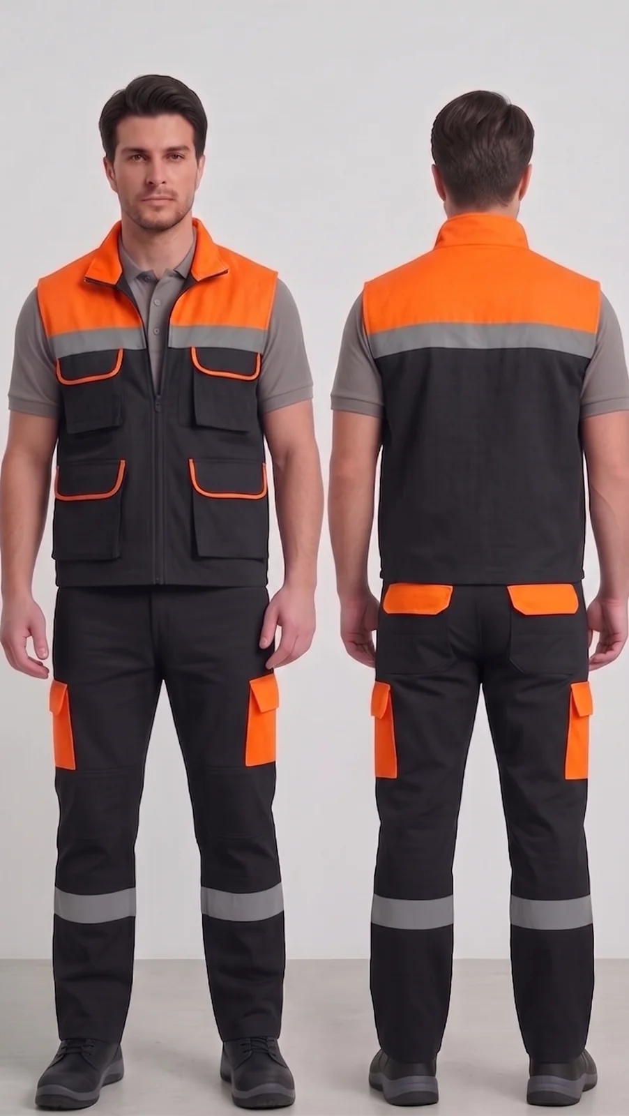 Siparişe özel iş yeleği-pantolon takımı #12 — harman gabardin 245 gr/m² full likralı, İlke Tekstil Denizli OEM üretim