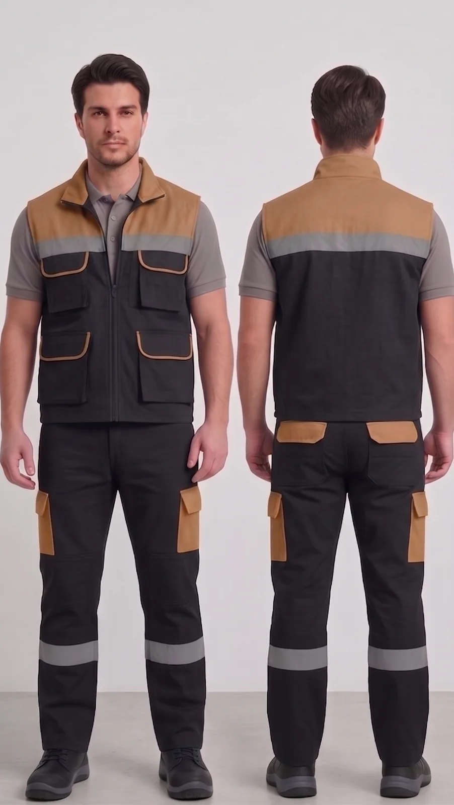 Siparişe özel iş yeleği-pantolon takımı #15 — harman gabardin 245 gr/m² full likralı, İlke Tekstil Denizli OEM üretim