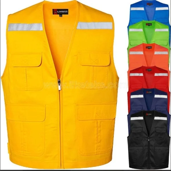 Orange reflective safety vest — Turkey's work vest manufacturer | İlke Tekstil Denizli Factory